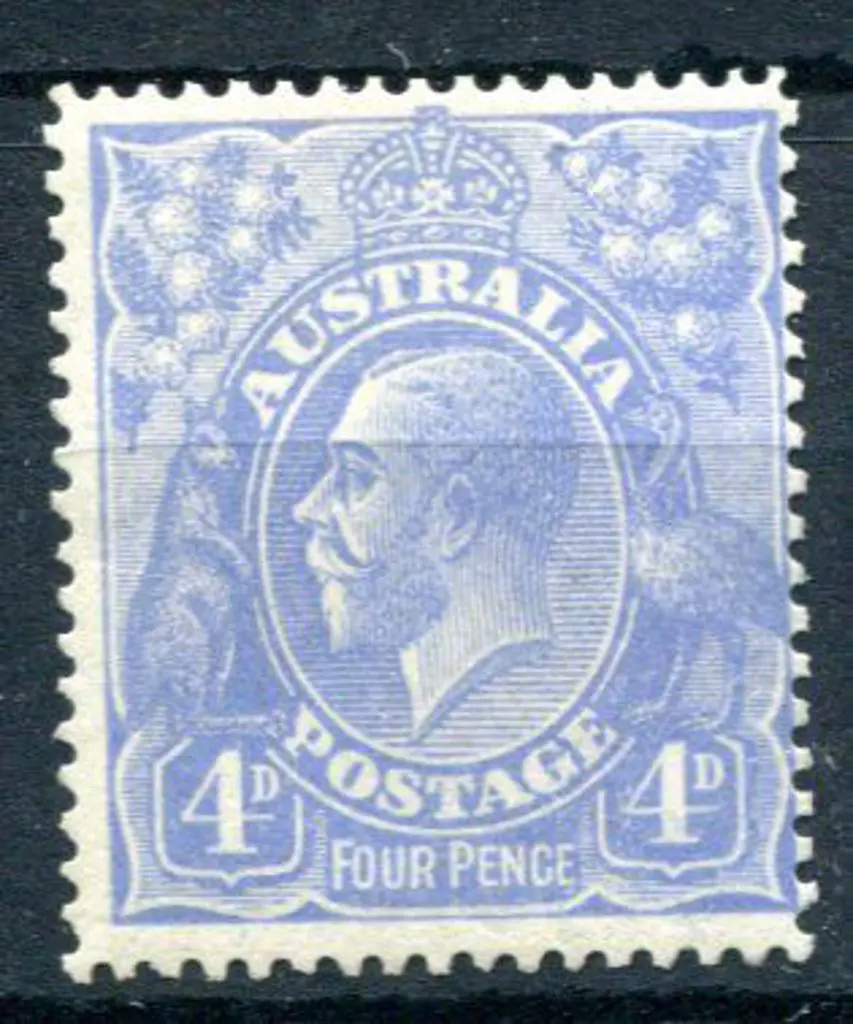 1914-20 Single Watermark 4d ultramarine with ... Image 1++
