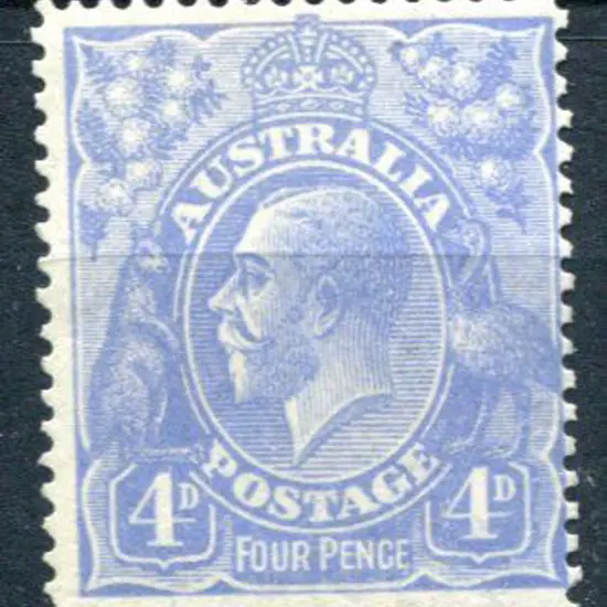 1914-20 Single Watermark 4d ultramarine with ...