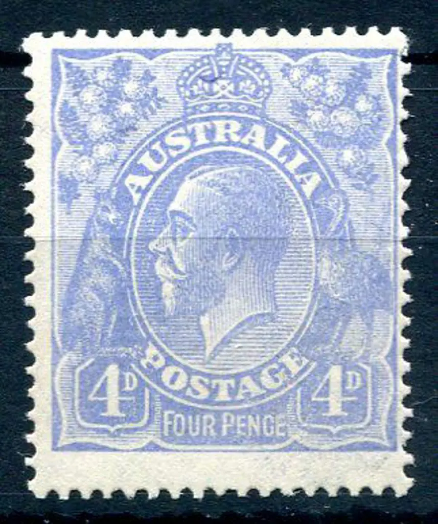 1914-20 Single Watermark 4d bright ultramarine ... Image 1++