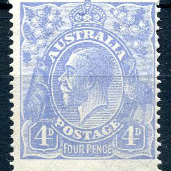 1914-20 Single Watermark 4d bright ultramarine ...