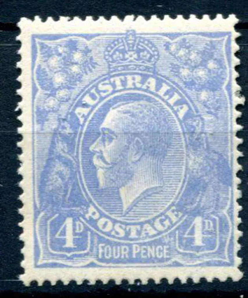 1914-20 Single Watermark 4d dull ultramarine with ... Image 1++