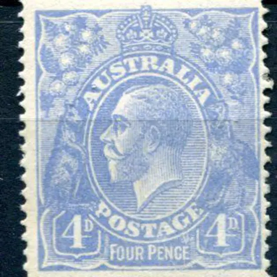 1914-20 Single Watermark 4d dull ultramarine with ...