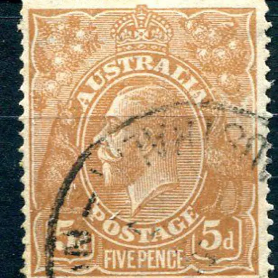 1914-20 Single Watermark 5d brown with "eight ...