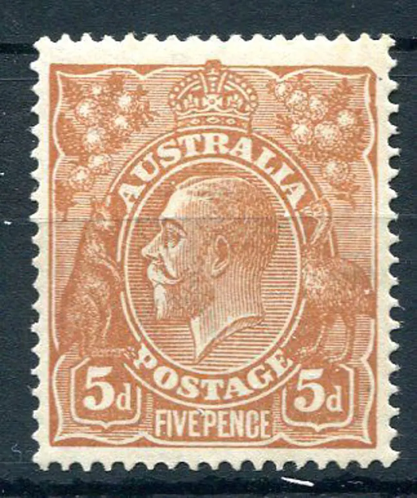 1914-20 Single Watermark 5d chestnut with ... Image 1++