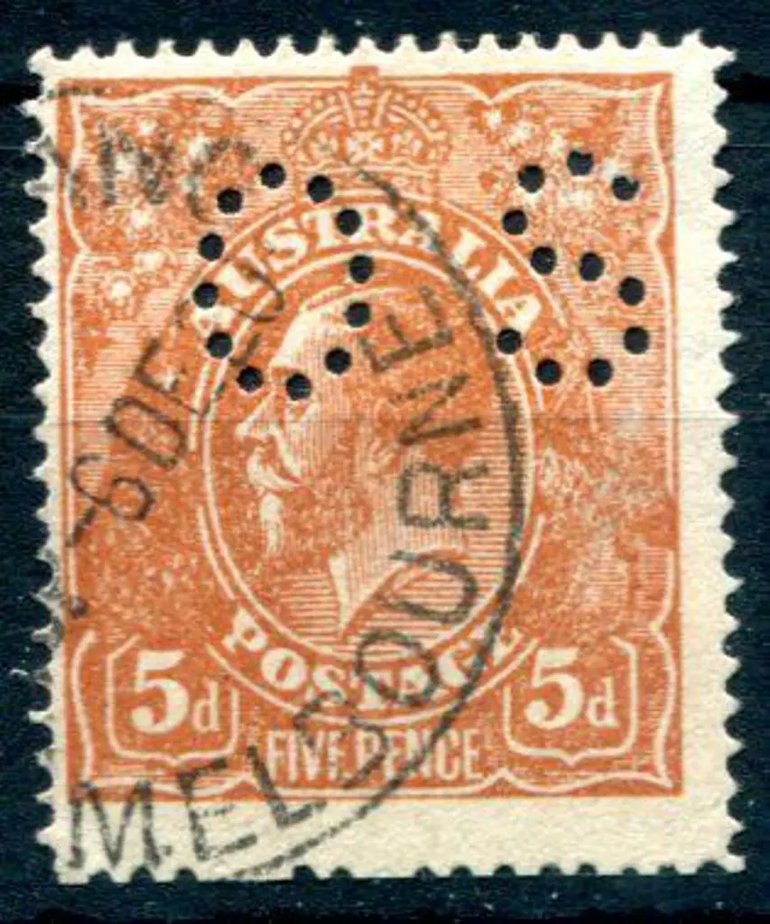 1914-20 Single Watermark 5d bright chestnut on ... Image 1++