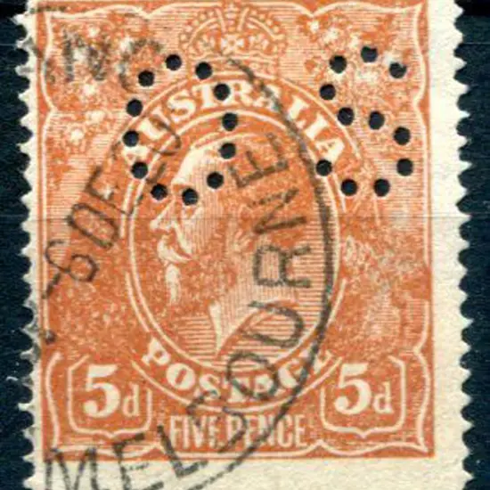 1914-20 Single Watermark 5d bright chestnut on ...
