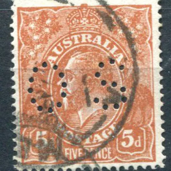 1914-20 Single Watermark 5d bright chestnut single ...