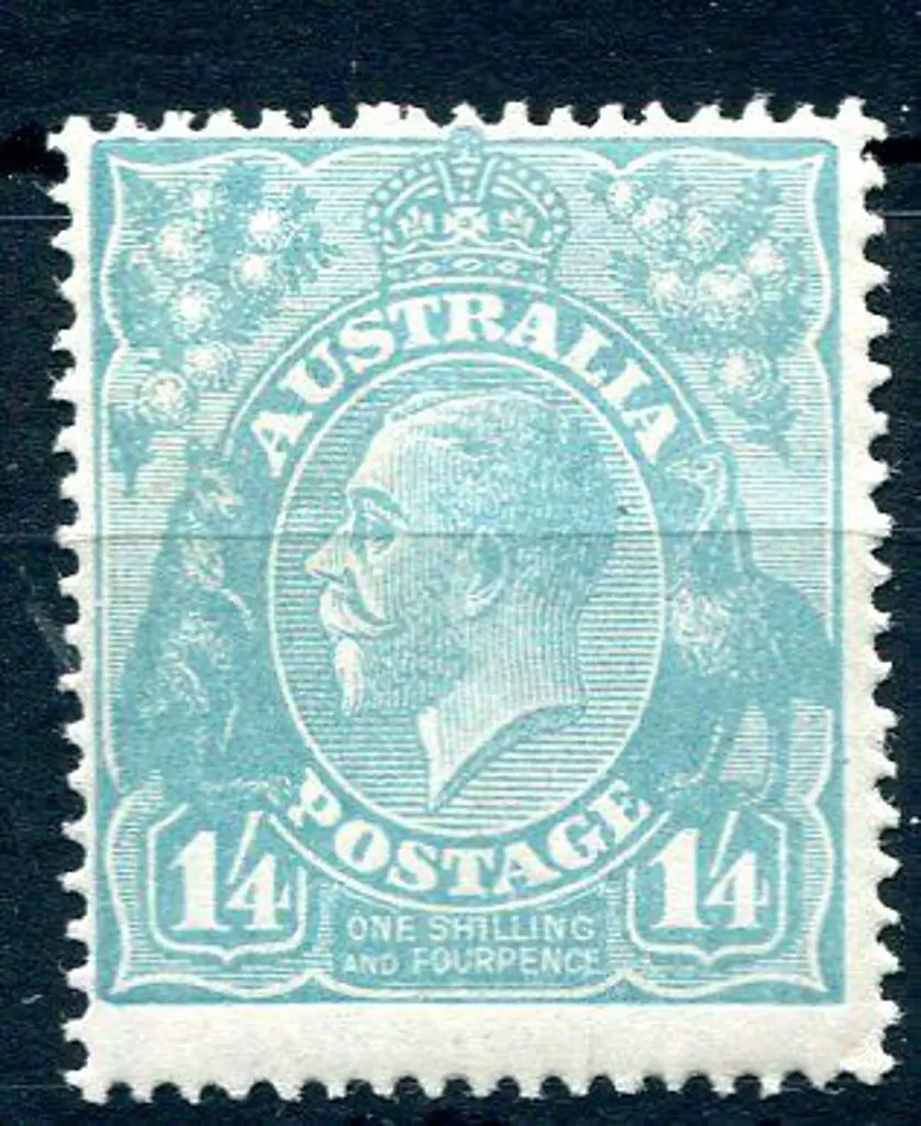 1914-20 Single Watermark 1/4d turquoise blue. ... Image 1++