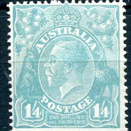 1914-20 Single Watermark 1/4d turquoise blue. ...