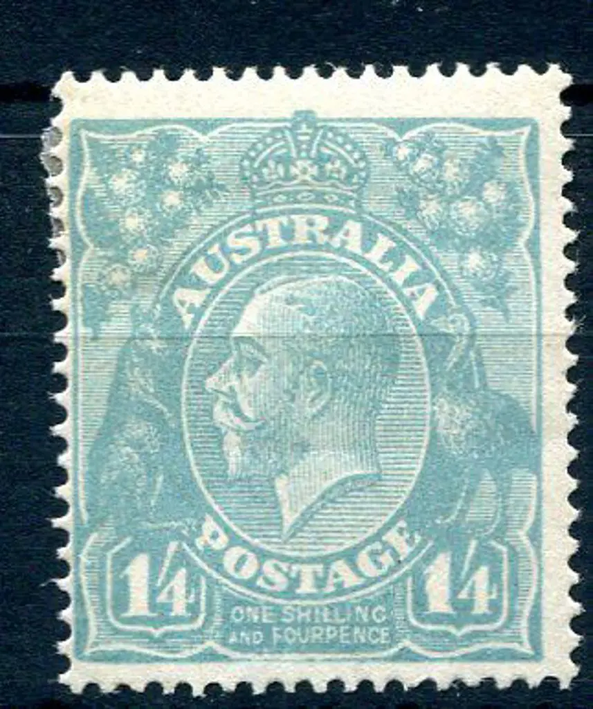 1914-20 Single Watermark 1/4d greenish blue. MH ... Image 1++