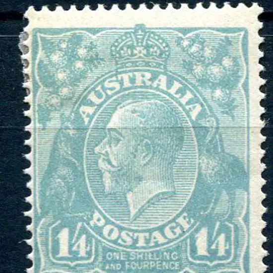 1914-20 Single Watermark 1/4d greenish blue. MH ...