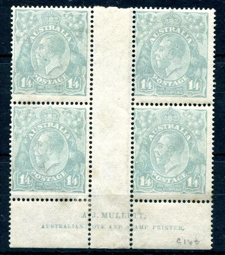 1914-20 Single Watermark 1/4d pale greenish blue ... Image 1++