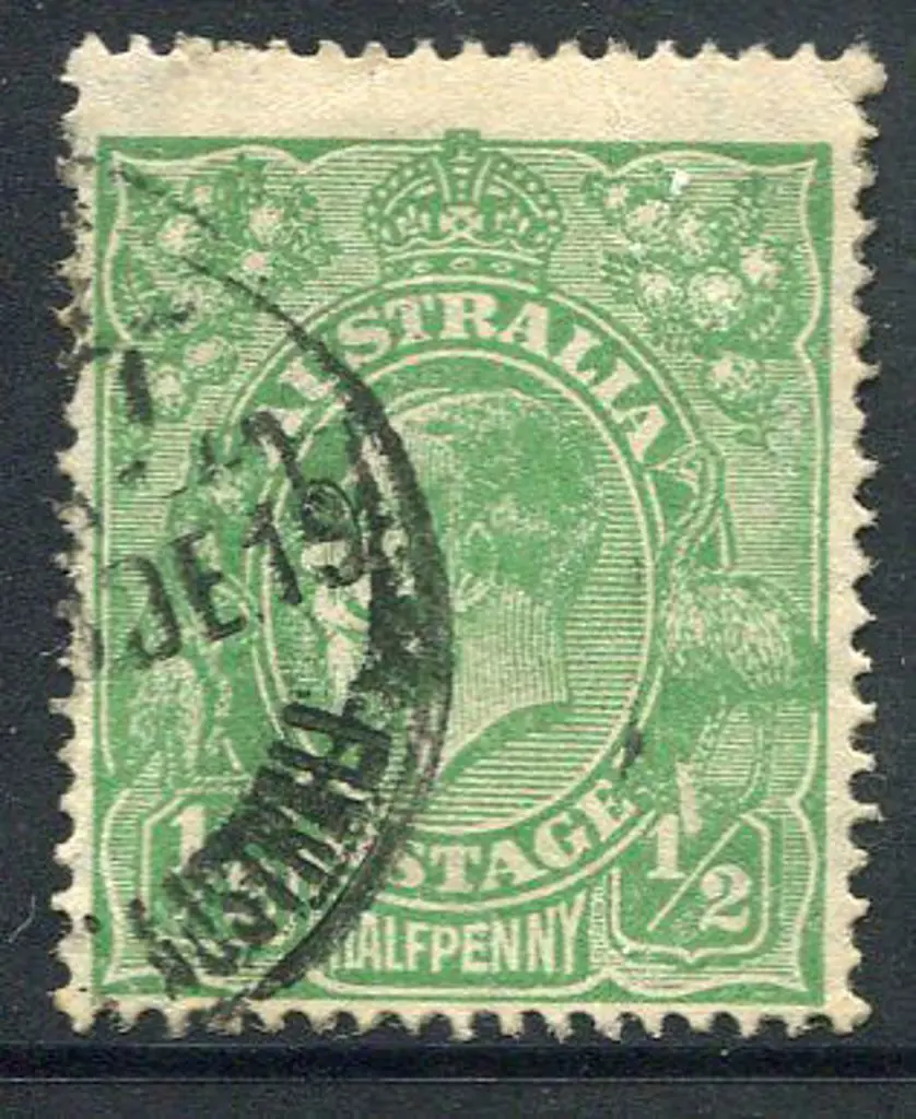 Large Multiple Watermark Perf. 14 ½d bluish-green ... Image 1++