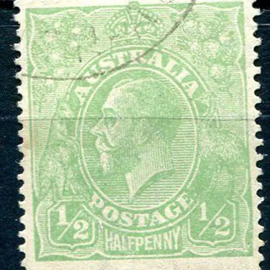 Large Multiple Watermark Perf. 14 ½d green with ...