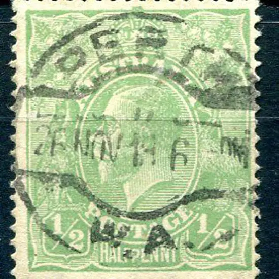 Large Multiple Watermark Perf. 14 ½d green with ...