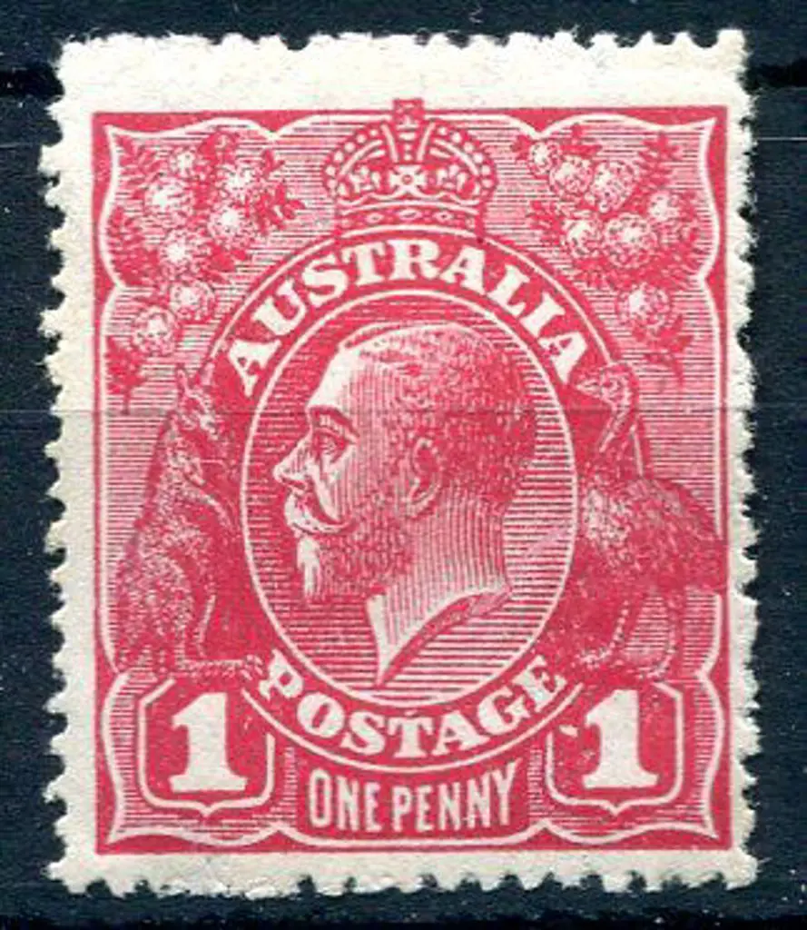 Large Multiple Watermark Perf. 14 1d carmine-rose ... Image 1++