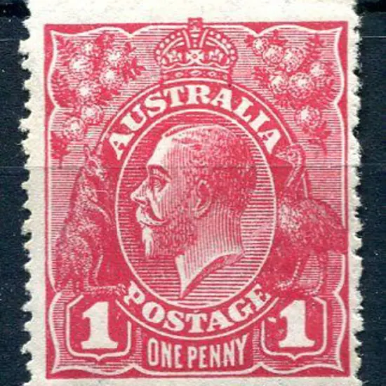 Large Multiple Watermark Perf. 14 1d carmine-rose ...