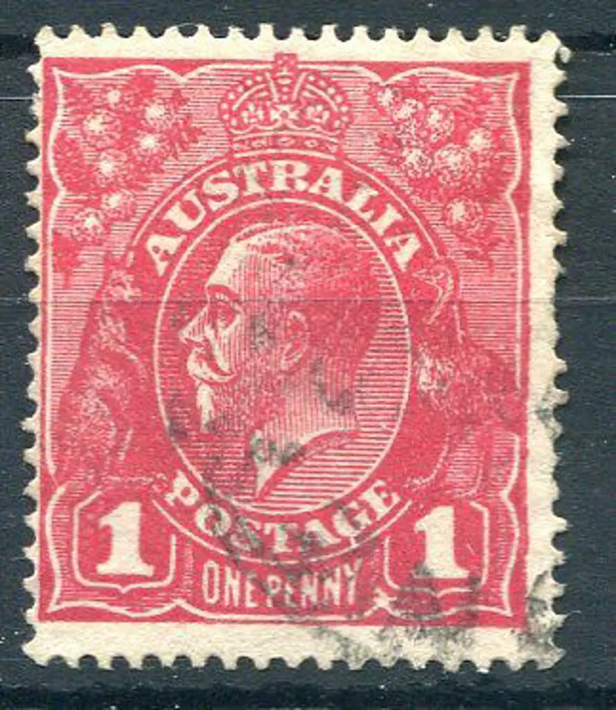 Large Multiple Watermark Perf. 14 1d carmine ... Image 1++
