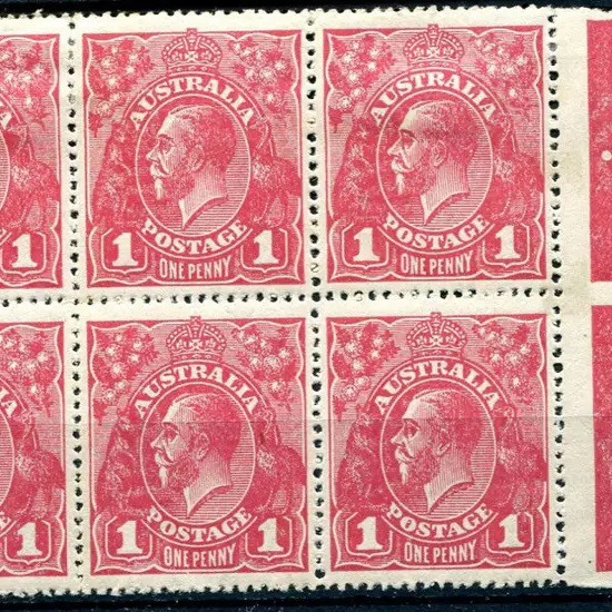 Large Multiple Watermark Perf. 14 1d red selvedge ...