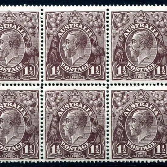 Large Multiple Watermark Perf. 14 1½d black brown ...