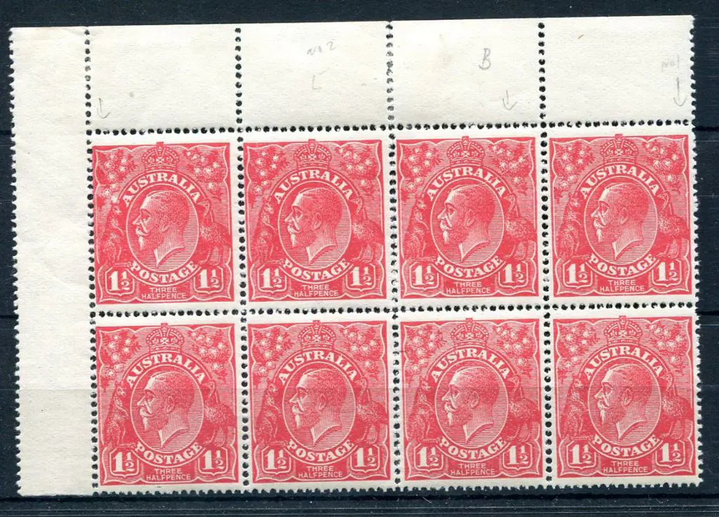 1924 No Watermark ½d red, electro 17 top left ... Image 1++
