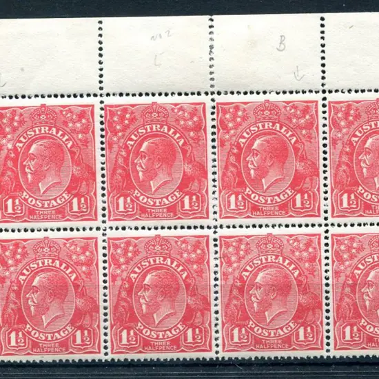 1924 No Watermark ½d red, electro 17 top left ...