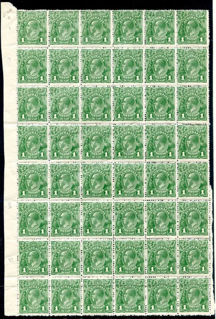 1924 No Watermark1d green, plate 4 marginal left ... Image 1++