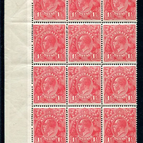 1924 No Watermark 1½d red, electro 17 lower left ...