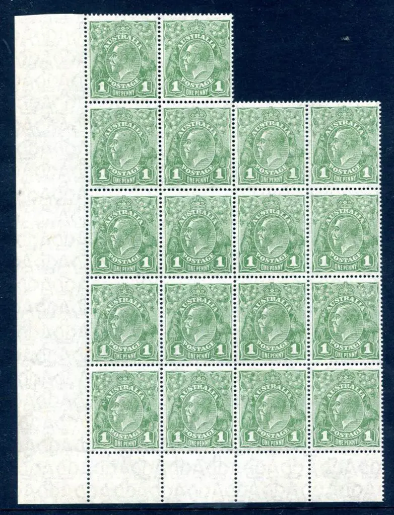 1926-30 SM watermark Perf. 14 1d green irregular ... Image 1++