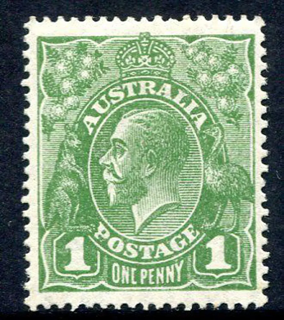 1926-30 SM watermark Perf. 14 1d green with "ONC" ... Image 1++