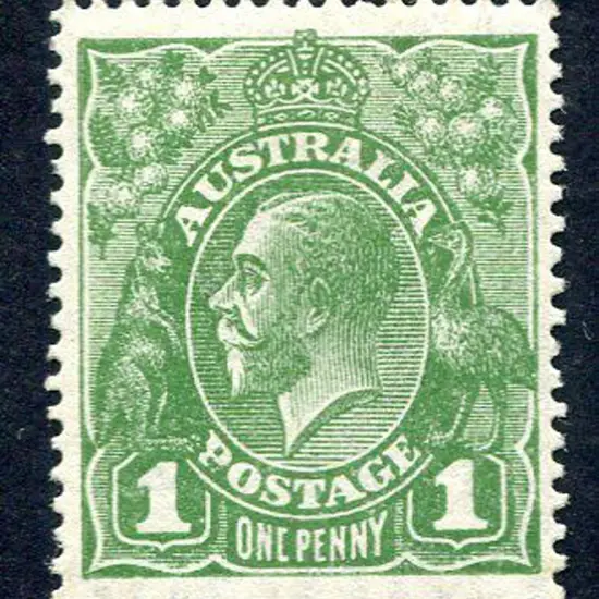 1926-30 SM watermark Perf. 14 1d green with "ONC" ...