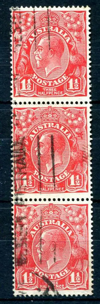 1926-30 SM watermark Perf. 14 1½d golden scarlet ... Image 1++