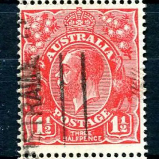 1926-30 SM watermark Perf. 14 1½d golden scarlet ...
