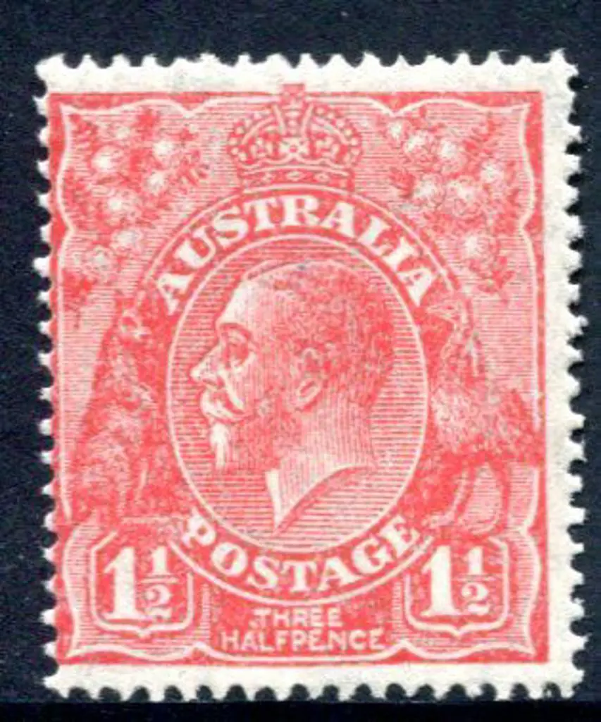 1926-30 SM watermark Perf. 14 1½d red on thin ... Image 1++