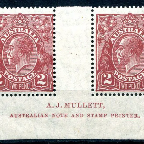 1926-30 SM watermark Perf. 14 2d red-brown Mullett ...