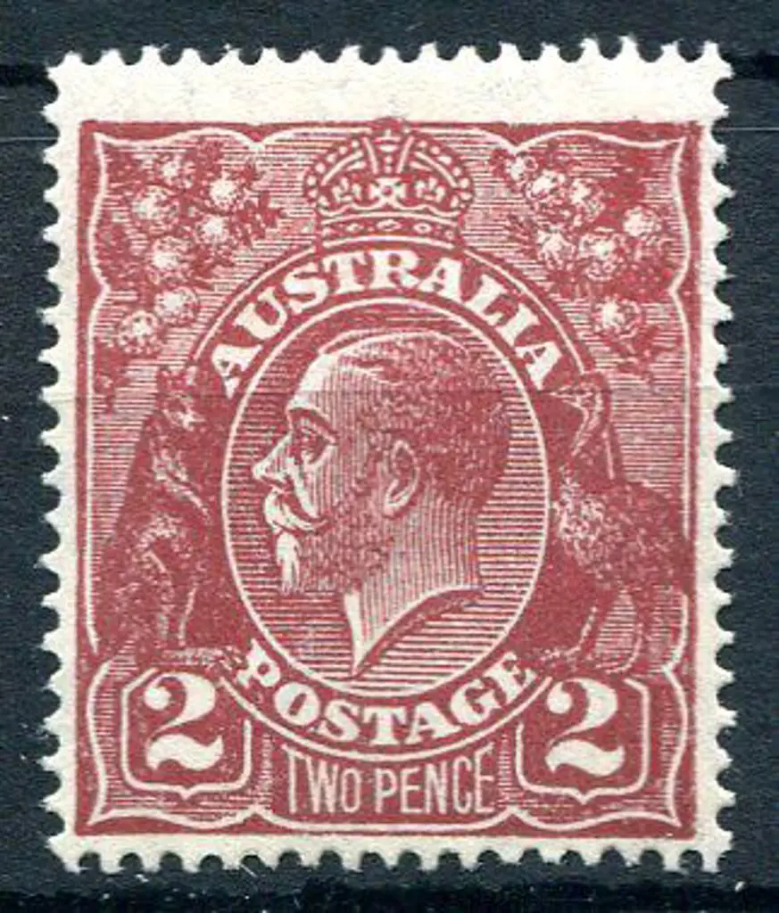 1926-30 SM watermark Perf. 14 2d red-brown, Die I ... Image 1++