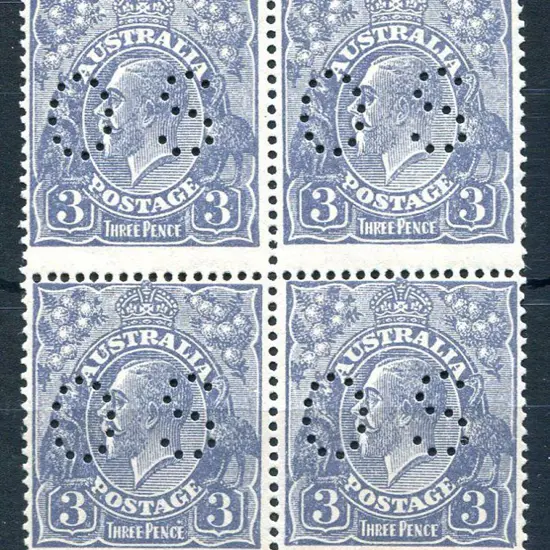 1926-30 SM watermark Perf. 14 3d blue, Die Ia ...