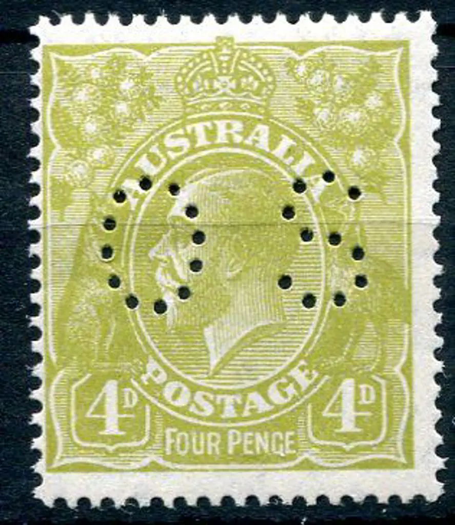 1926-30 SM watermark Perf. 14 4d greenish-olive ... Image 1++