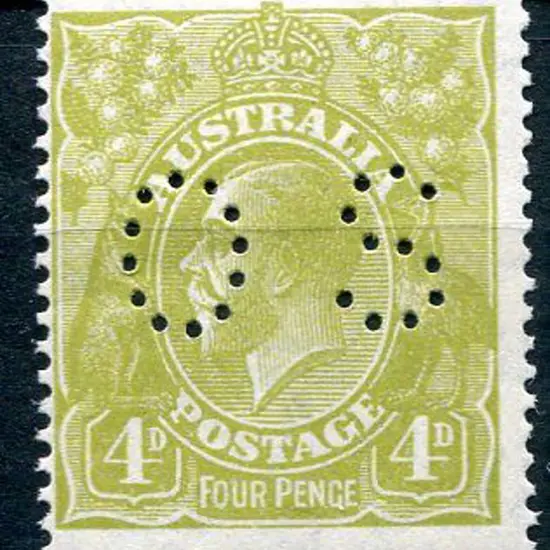 1926-30 SM watermark Perf. 14 4d greenish-olive ...