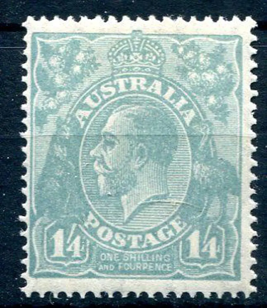 1926-30 SM watermark Perf. 14 1/4d pale greenish ... Image 1++