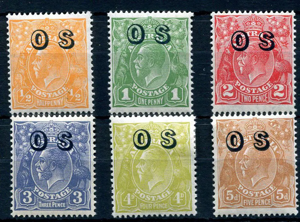 1931-36 CofA ½d orange to 5d chestnut complete set ... Image 1++