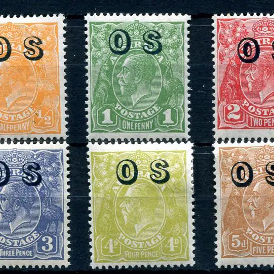 1931-36 CofA ½d orange to 5d chestnut complete set ...
