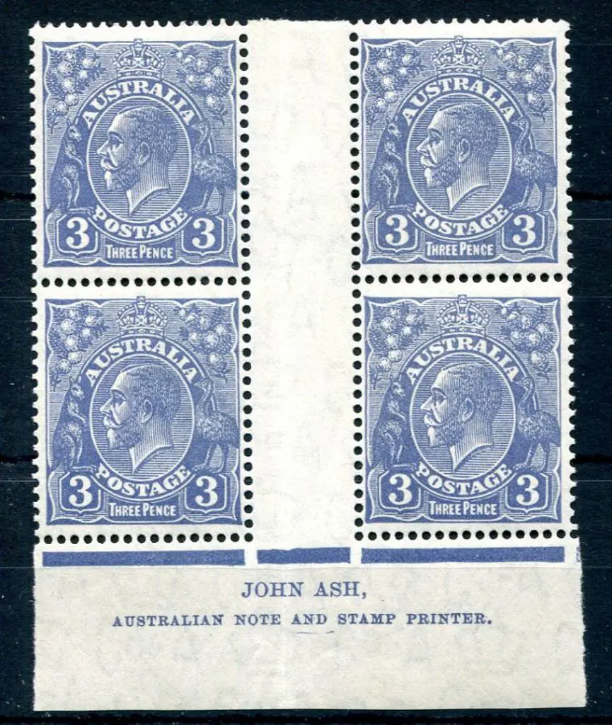 1931-36 CofA 3d blue, Die II, John Ash imprint ... Image 1++