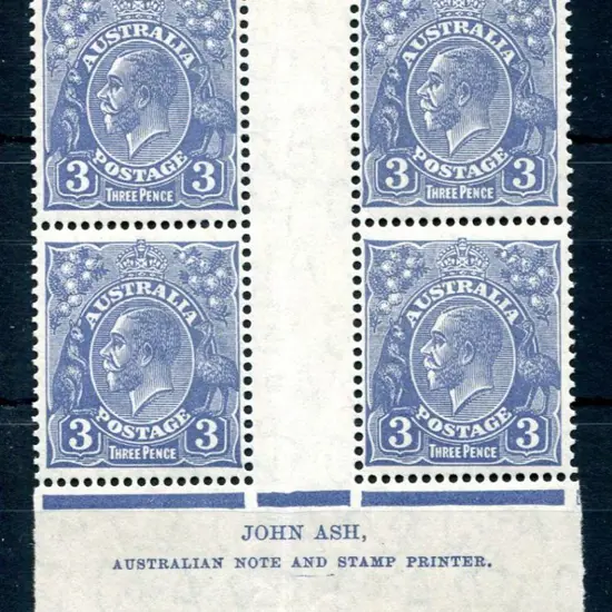 1931-36 CofA 3d blue, Die II, John Ash imprint ...