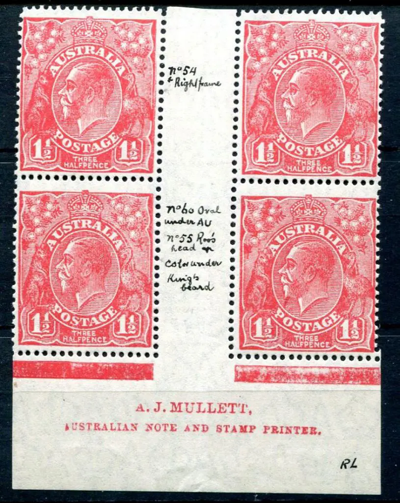 1931-36 CofA 5d orange-brown, plate 3 Ash imprint ... Image 1++