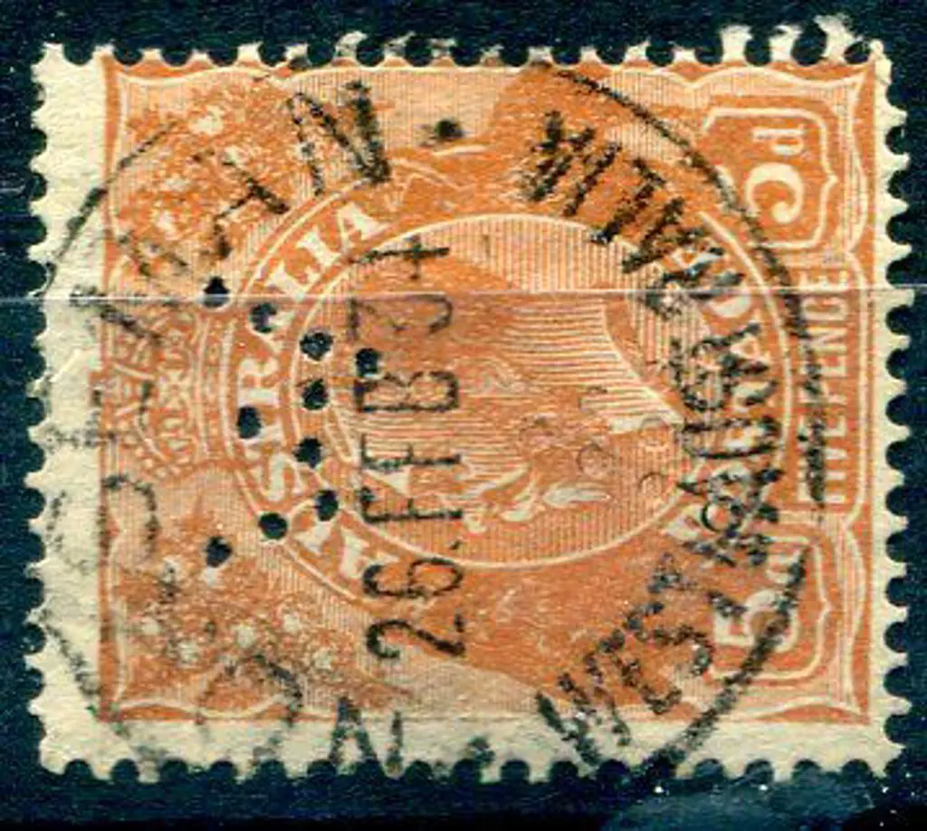 1931-36 CofA 5d yellow-brown perfined "WA" with ... Image 1++
