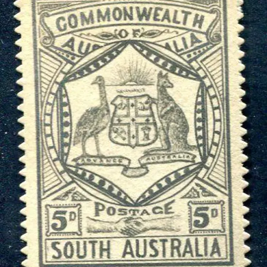 1903 5d Arms of Australia black essay inscribed ...