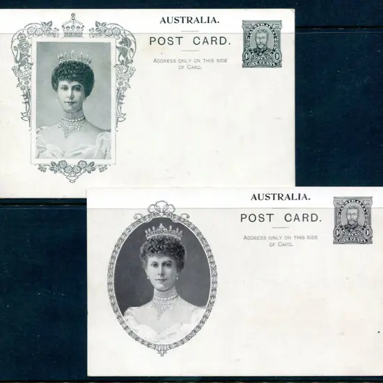 1911 1d Coronation prestamped postcards x 2 ...