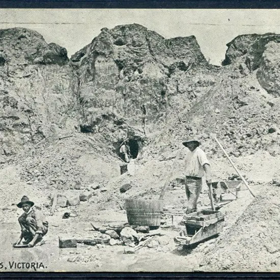 1911 1d Post Card with "Gold Diggers, Victoria" ...