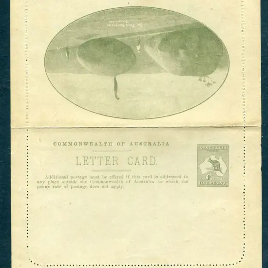 1913 1d greenish-black kangaroo Letter Card ...